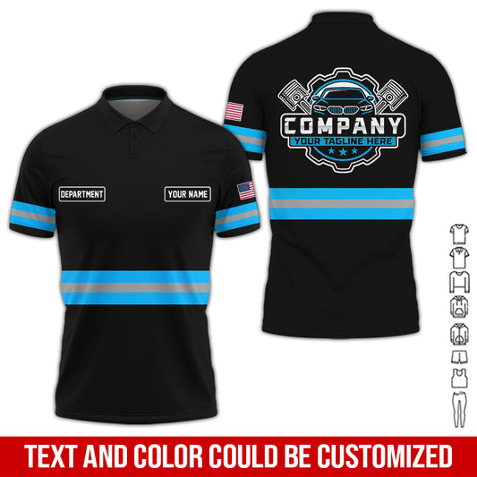 Joycorners Custom Mechanic Shirt, Gift for Car Lovers, Husband, or Boyfriend, Unisex Fit for Men and Women, Classic Blue Shirt PT2609