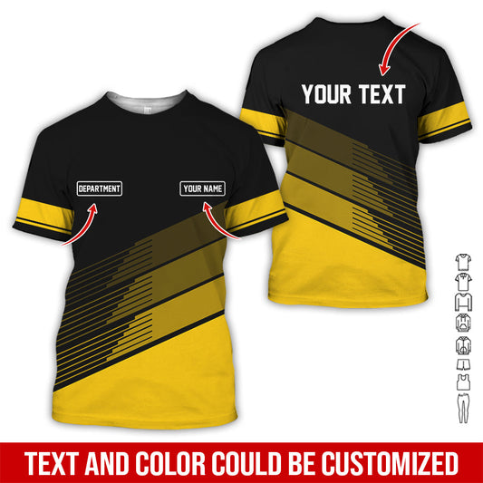 Joycorners Custom Mechanic Shirt with Name, Unique Custom Shirt for Mechanics, Gift for Men Who Fix Everything, Available in Yellow Size S to 5XL PT2609