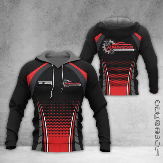 Joycorners Custom Mechanic Uniform Shirt, Gift for Husband, Dad, or Boyfriend, Unisex Fit, Red Work Shirt with Personalized Name PT2609