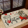 Joycorners Valentine's Day Cat Doormat, Hello Valentine, Housewarming Cat Decor Gift, Gift For Cat Lovers, Cat Owners LM0210