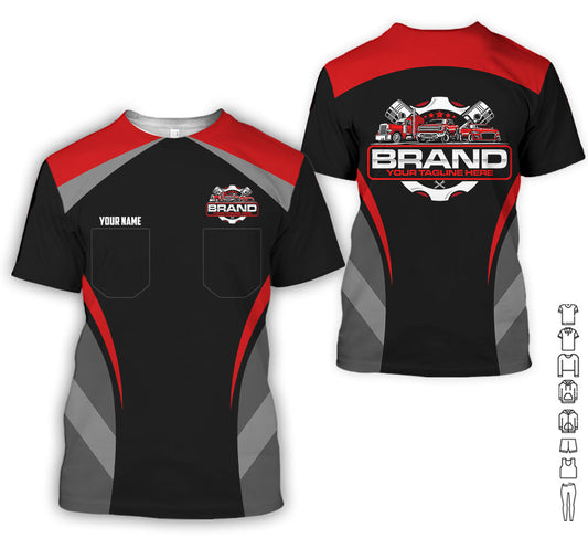 Joycorners Best Custom Mechanic Shirt for Men, Perfect Gift for Car Guys, Diesel Techs, and Shop Crews, Unisex Red Mechanic Shirt PT2609