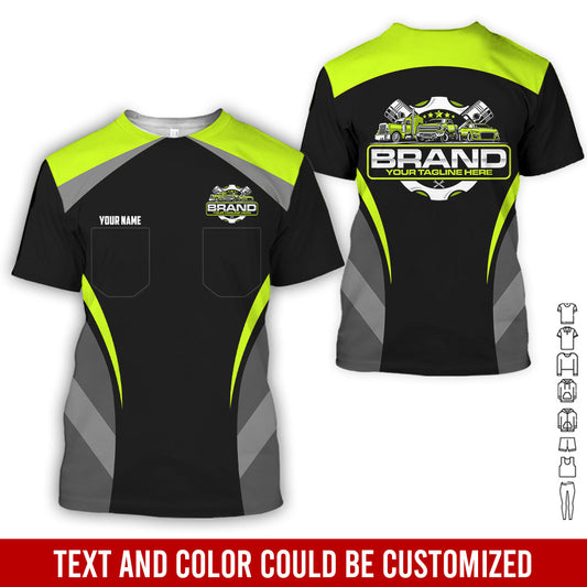 Joycorners Best Custom Mechanic Shirt for Men, Perfect Gift for Car Guys, Diesel Techs, and Shop Crews, Unisex Yellow Green Mechanic Shirt PT2609