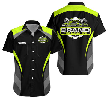 Joycorners Best Custom Mechanic Shirt for Men, Perfect Gift for Car Guys, Diesel Techs, and Shop Crews, Unisex Yellow Green Mechanic Shirt PT2609