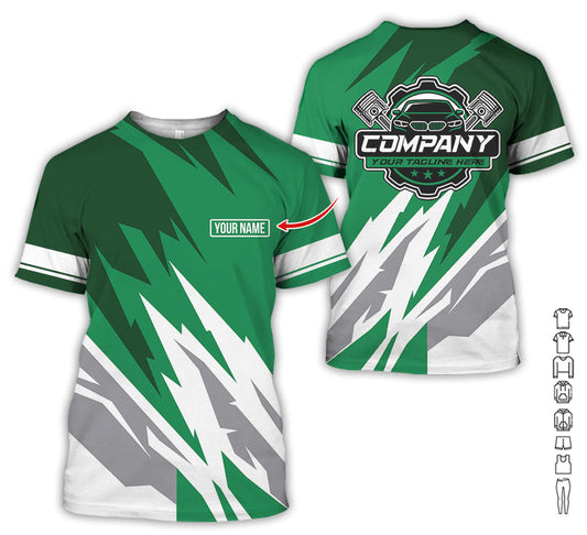 Joycorners Custom Printed Mechanic Shirt, Great Gift for Husband, Green Color, Comfortable Daily Fit, Size S to 5XL PT2609