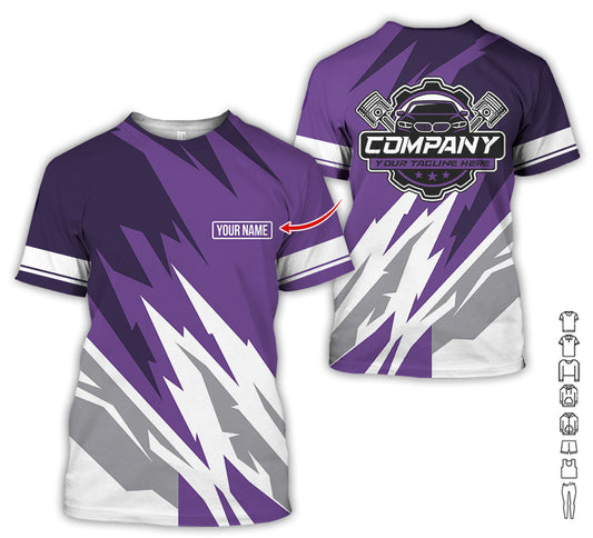 Joycorners Custom Printed Mechanic Shirt, Great Gift for Husband, Purple Color, Comfortable Daily Fit, Size S to 5XL PT2609
