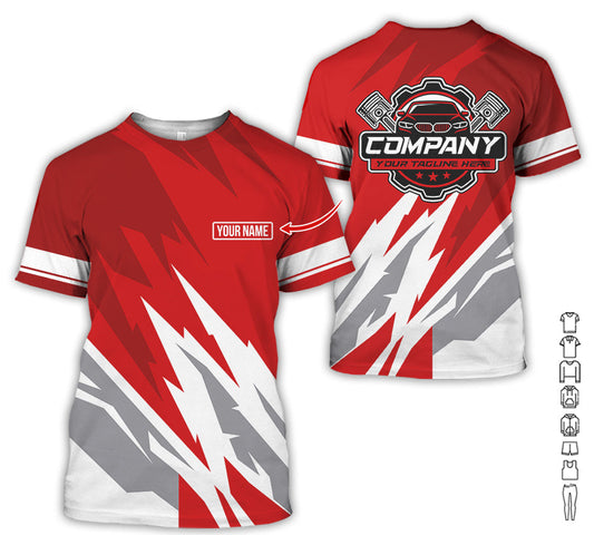 Joycorners Custom Printed Mechanic Shirt, Great Gift for Husband, Red Color, Comfortable Daily Fit, Size S to 5XL PT2609