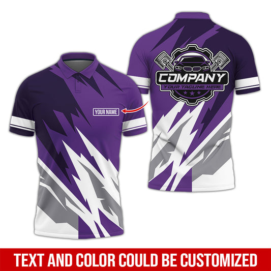 Joycorners Custom Printed Mechanic Shirt, Great Gift for Husband, Purple Color, Comfortable Daily Fit, Size S to 5XL PT2609
