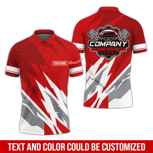 Joycorners Custom Printed Mechanic Shirt, Great Gift for Husband, Red Color, Comfortable Daily Fit, Size S to 5XL PT2609