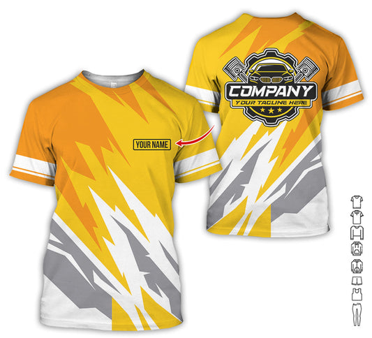 Joycorners Custom Printed Mechanic Shirt, Great Gift for Husband, Yellow Color, Comfortable Daily Fit, Size S to 5XL PT2609