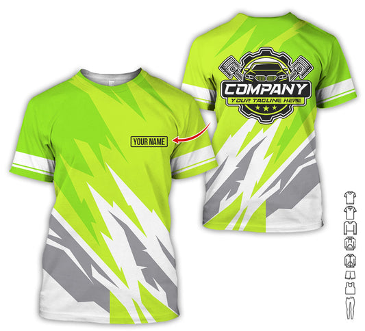 Joycorners Custom Printed Mechanic Shirt, Great Gift for Husband, Yellow Green Color, Comfortable Daily Fit, Size S to 5XL PT2609