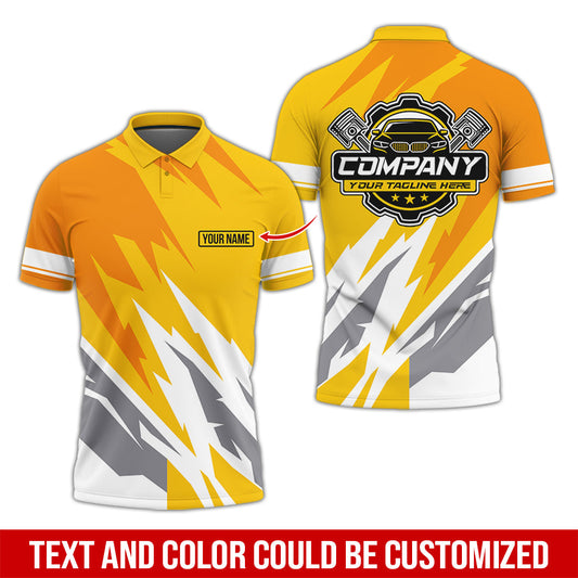 Joycorners Custom Printed Mechanic Shirt, Great Gift for Husband, Yellow Color, Comfortable Daily Fit, Size S to 5XL PT2609