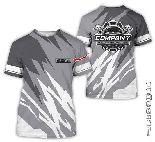 Joycorners Custom Printed Mechanic Shirt, Great Gift for Husband, Grey Color, Comfortable Daily Fit, Size S to 5XL PT2609
