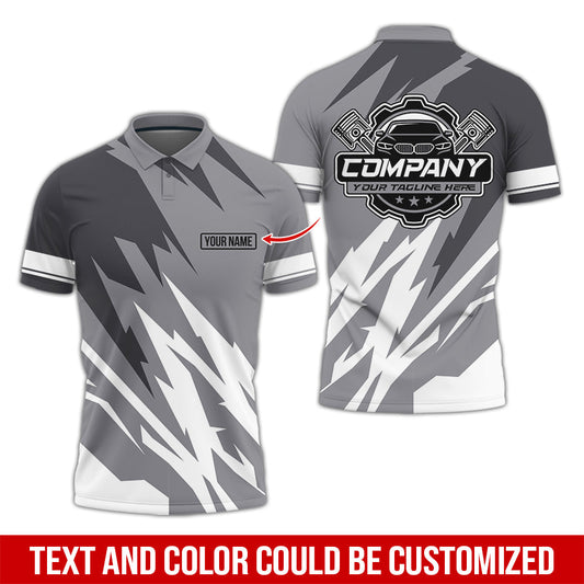 Joycorners Custom Printed Mechanic Shirt, Great Gift for Husband, Grey Color, Comfortable Daily Fit, Size S to 5XL PT2609