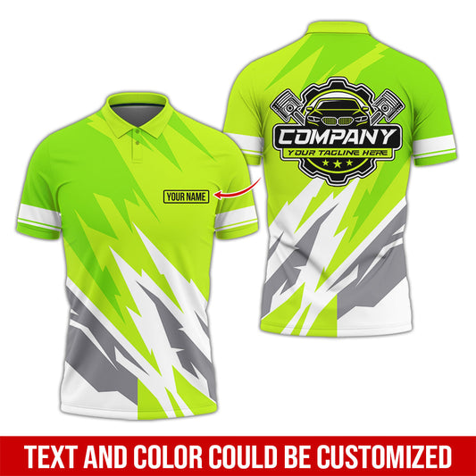 Joycorners Custom Printed Mechanic Shirt, Great Gift for Husband, Yellow Green Color, Comfortable Daily Fit, Size S to 5XL PT2609
