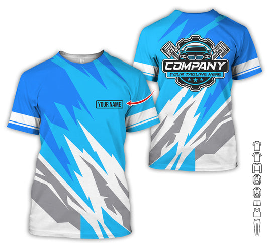 Joycorners Custom Printed Mechanic Shirt, Great Gift for Husband, Blue Color, Comfortable Daily Fit, Size S to 5XL PT2609