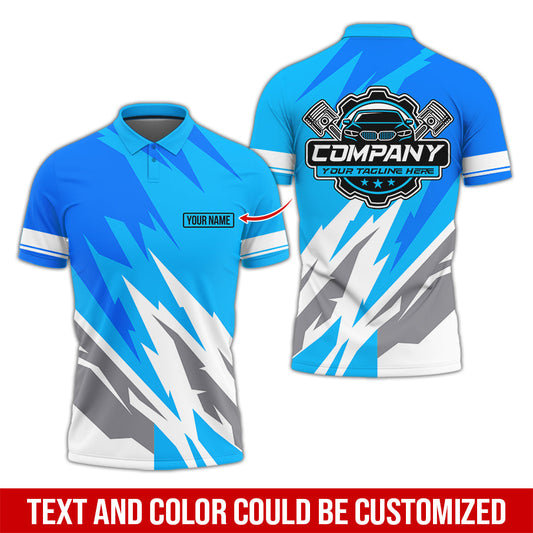 Joycorners Custom Printed Mechanic Shirt, Great Gift for Husband, Blue Color, Comfortable Daily Fit, Size S to 5XL PT2609