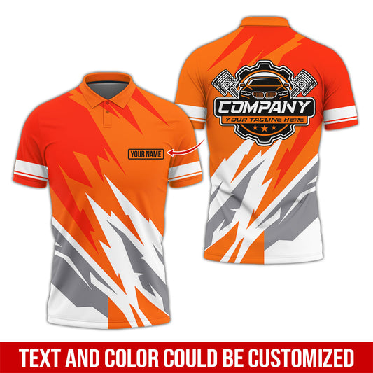 Joycorners Custom Printed Mechanic Shirt, Great Gift for Husband, Orange Color, Comfortable Daily Fit, Size S to 5XL PT2609