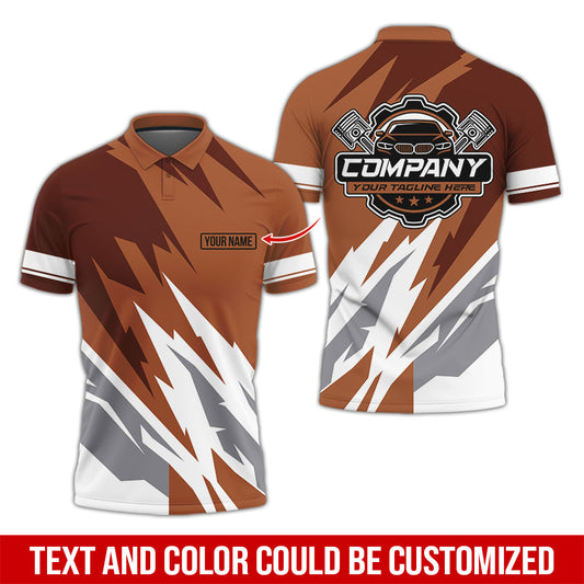 Joycorners Custom Printed Mechanic Shirt, Great Gift for Husband, Brown Color, Comfortable Daily Fit, Size S to 5XL PT2609