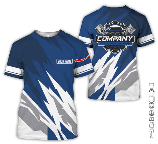 Joycorners Custom Printed Mechanic Shirt, Great Gift for Husband, Navy Color, Comfortable Daily Fit, Size S to 5XL PT2609