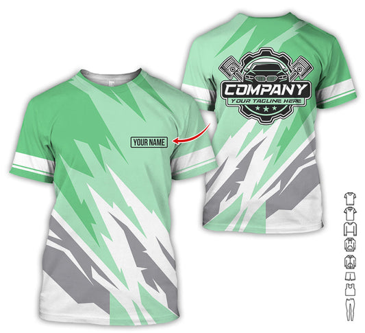 Joycorners Custom Printed Mechanic Shirt, Great Gift for Husband, Seafoam Color, Comfortable Daily Fit, Size S to 5XL PT2609