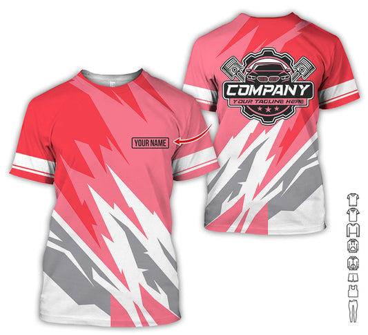 Joycorners Custom Printed Mechanic Shirt, Great Gift for Husband, Neon Pink Color, Comfortable Daily Fit, Size S to 5XL PT2609