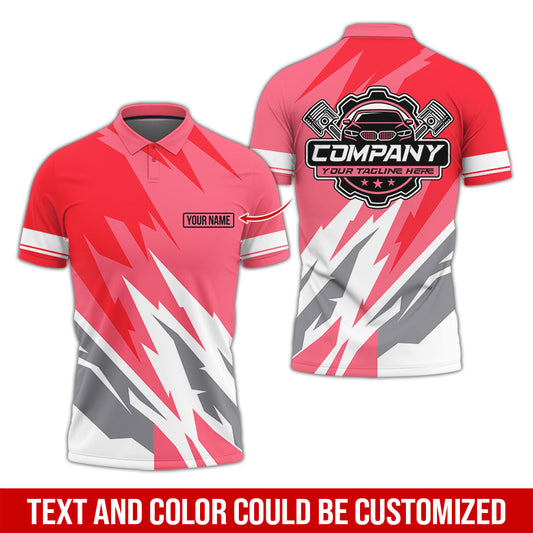 Joycorners Custom Printed Mechanic Shirt, Great Gift for Husband, Neon Pink Color, Comfortable Daily Fit, Size S to 5XL PT2609