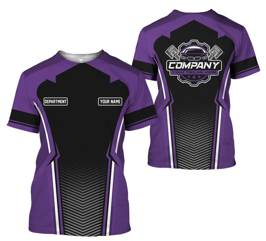 Joycorners Personalized Mechanic Uniform, Purple Shirt for Technicians, Comfortable Workwear for Men, Great Gift for Father’s Day, Birthday, or Husband PT2609
