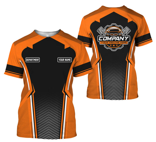 Joycorners Personalized Mechanic Uniform, Orange Shirt for Technicians, Comfortable Workwear for Men, Great Gift for Father’s Day, Birthday, or Husband PT2609
