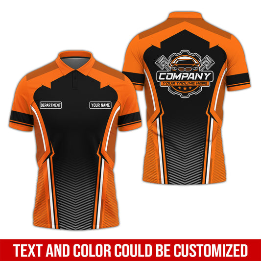 Joycorners Personalized Mechanic Uniform, Orange Shirt for Technicians, Comfortable Workwear for Men, Great Gift for Father’s Day, Birthday, or Husband PT2609