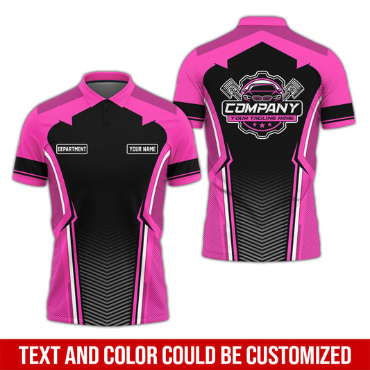 Joycorners Personalized Mechanic Uniform, Pink Shirt for Technicians, Comfortable Workwear for Men, Great Gift for Father’s Day, Birthday, or Husband PT2609