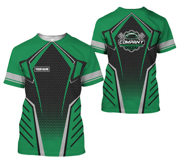 Joycorners Custom Mechanic Work Shirt with Name, Gift for Technicians and Car Guys, Mechanic Shirt In Green, Sizes S to 5XL PT2609