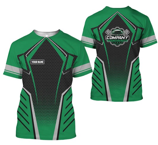 Joycorners Custom Mechanic Work Shirt with Name, Gift for Technicians and Car Guys, Mechanic Shirt In Green, Sizes S to 5XL PT2609