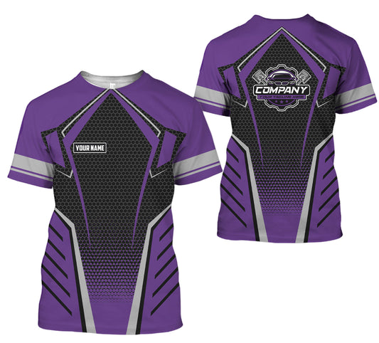 Joycorners Custom Mechanic Work Shirt with Name, Gift for Technicians and Car Guys, Mechanic Shirt In Purple, Sizes S to 5XL PT2609