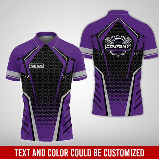 Joycorners Custom Mechanic Work Shirt with Name, Gift for Technicians and Car Guys, Mechanic Shirt In Purple, Sizes S to 5XL PT2609