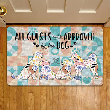 Joycorners Funny Dog Doormat, All Guests Must Be Approved By, Dog Doormat For Home Decor Housewarming Gift, Welcome Mat Gift For Dog Lovers LM0210