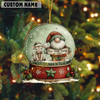 Joycorners Personalized Farmhouse Christmas Snow Globe Acrylic Ornament (14 Breed Options)