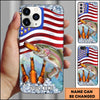 Joycorners Fishing Phone Case American Flag Beer Bottles Fish Art Personalized Name 3D Phone Case (10 Fish Species)