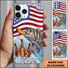 Joycorners Fishing Phone Case American Flag Beer Bottles Fish Art Personalized Name 3D Phone Case (10 Fish Species)