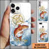 Joycorner Fishing Golden Compass Water Splash Personalized Name 3D Phone Case (10 Fish Species)