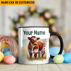 Joycorners Shorthorn Personalized Name Two Tone Mug