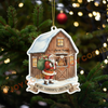 Joycorners Christmas Farm Santa Claus Cattle Ornament, Acrylic Ornament (8 Breed Options)