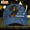Joycorners Dachshund Jeans Pattern Customized Name And Dog Cap