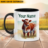Joycorners Shorthorn Personalized Name Two Tone Mug