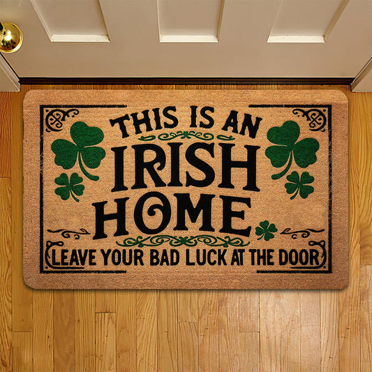 Joycorners St Patrick's Day Doormat, This Is An Irish Home, Doormat For Home Decor Housewarming Gift, Patricks Day Welcome Mat Gift LM0210
