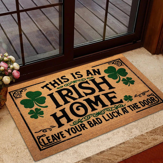 Joycorners St Patrick's Day Doormat, This Is An Irish Home, Doormat For Home Decor Housewarming Gift, Patricks Day Welcome Mat Gift LM0210