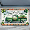 Joycorners St Patrick's Day Doormat, Tractor Full Of Clovers, Doormat For Home Decor Housewarming Gift, Patricks Day Welcome Mat Gift LM0210