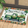 Joycorners St Patrick's Day Doormat, Tractor Full Of Clovers, Doormat For Home Decor Housewarming Gift, Patricks Day Welcome Mat Gift LM0210