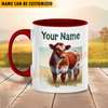 Joycorners Shorthorn Personalized Name Two Tone Mug