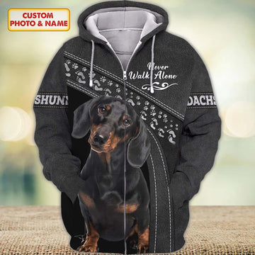 Joycorners Dachshund Lover Never Walk Alone 2 Custom Name And Dog 3D Full Print Shirts