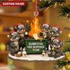 Joycorners Personalized Dumpster Fire Response Team Christmas Ornament, Custom Name Raccoon Office Crew Gift, Funny Workplace Dumpster Fire Holiday Decor MT2411